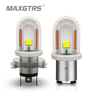 Maxgtrs หลอดไฟหน้ารถมอเตอร์ไซค์ สกูตเตอร์ LED COB Hi-Lo H4 BA20D HS1 6500K 1 ชิ้น