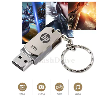 Hp แฟลชไดรฟ์ปากกา USB 3.0 โลหะ ความเร็วสูง 1GB 2GB 4GB 8GB 16GB 32GB 64GB 128GB 2TB พร้อมพวงกุญแจ