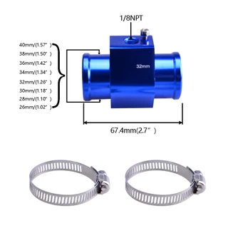 2 in 1 โวลต์มิเตอร์วัดอุณหภูมิน้ํา และน้ํา หน้าจอ LCD พร้อมข้อต่ออะแดปเตอร์ 1/8NPT OD 26 มม.-40 มม.