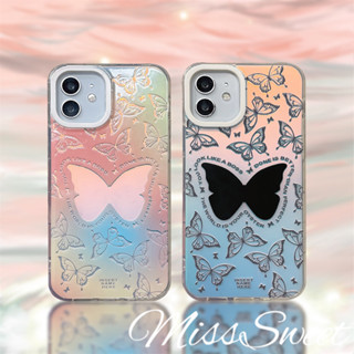 เคสโทรศัพท์มือถือ แบบนิ่ม ลายผีเสื้อ สองชั้น สําหรับ iPhone 14 13 12 11 Pro Max X XR Xs Max 8 7 Plus SE 2020