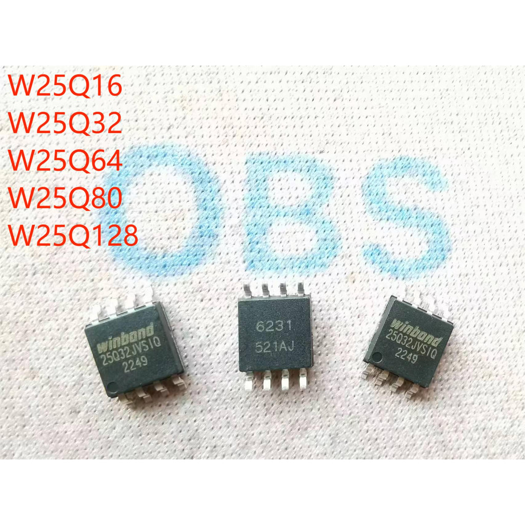 ((5 ชิ้น) W25Q16 25Q32 25Q64 25Q80 25Q128 JVSQ JVSIQ FVSG BVSIG ชิปหน่วยความจํายี่ห้อใหม่ Patch