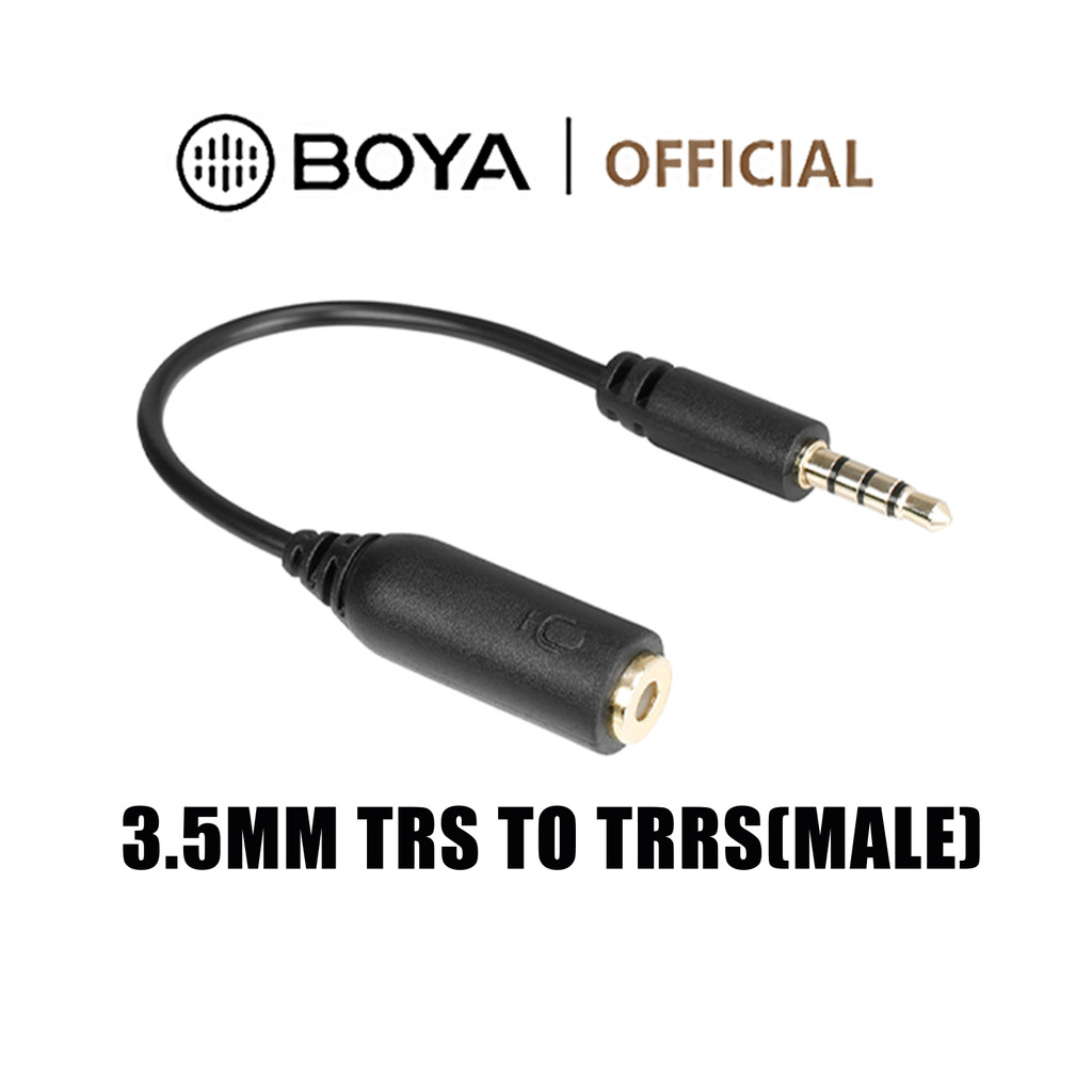 BOYA BY-CIP2 Pro 3.5 มม. TRS (ตัวเมีย) เป็น 3.5 มม. TRRS (ตัวผู้) อะแดปเตอร์เสียง