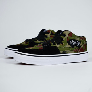 Va&amp;0ons Half Cab LX Camo รองเท้าสเก็ตบอร์ด สีดํา สีเขียว สไตล์วินเทจ -2311