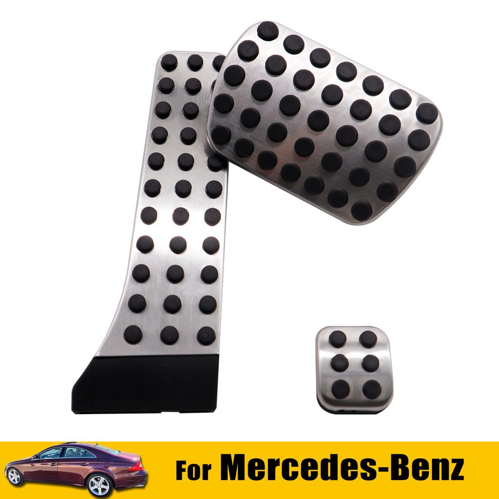 3 ชิ้นอลูมิเนียมรถคลัทช์เบรคเหยียบ Pad ครอบคลุมคู่มือสําหรับ Mercedes Benz W202 W203 W204 W210 W211 W212 W220 W221 W222 C207 CE รถอุปกรณ์เสริมเปลี่ยน