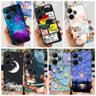 เคสโทรศัพท์มือถือ ซิลิโคนนิ่ม ลายนักบินอวกาศน่ารัก สีดํา สําหรับ Infinix Hot 30 Play 30i 4G Hot30 30 Play Hot30i X6831 X6835B