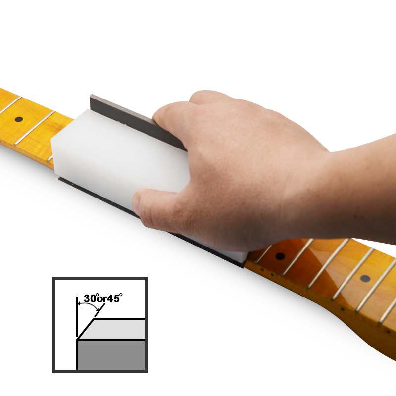 กีตาร์อะคริลิคเฟรต 30° 45° องศามุม 2 In 1 Crowning End Bevel-Flush ไฟล์เครื่องมือเหล็ก Fine Fret ไฟล์ Guitarra Luthier เครื่องมือ
