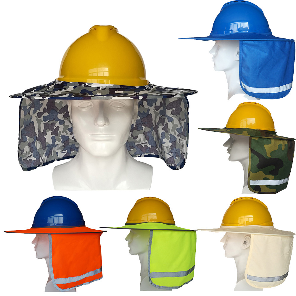 Hi Vis หมวกกันแดดแบบกลางแจ้ง กันUV พร้อมแถบสะท้อนแสงและหมวกกันน็อกสำหรับงานก่อสร้าง