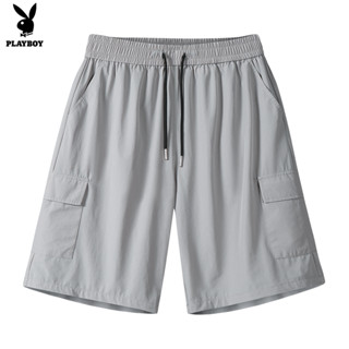 Playboy ฤดูร้อนน้ำแข็งผ้าไหม Workwear กางเกงลำลองกีฬา