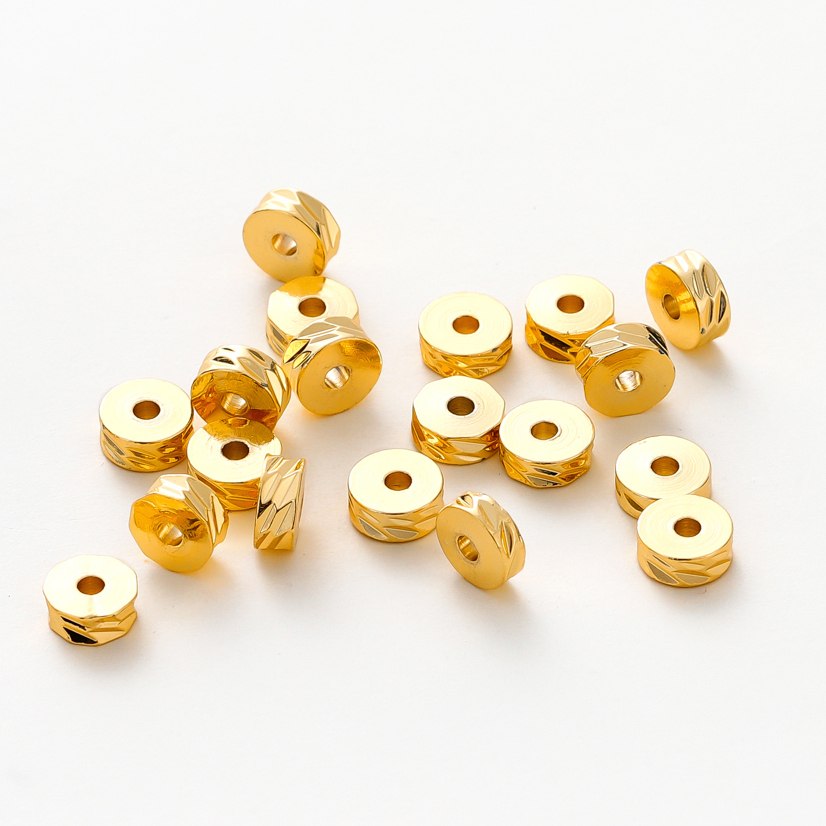 St. kunkka 50 ชิ้น 18 พันสี Preserve Gold-Plated Spacer ลูกปัด Non-Fading ล้อลูกปัด Spacer ลูกปัด DIY เครื่องประดับทําสร้อยคอสร้อยข้อมือและงานฝีมือ