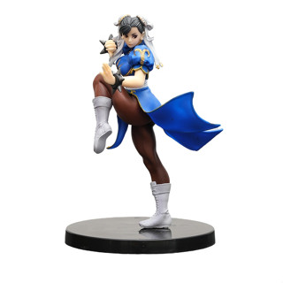 โมเดลฟิกเกอร์ PVC รูปเกม Chun Li Pop Up Parade ขนาด 17 ซม. สีฟ้า สําหรับตกแต่ง เก็บสะสม ของขวัญ