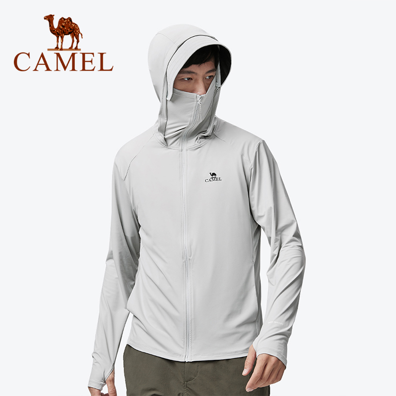 Camel เสื้อคลุมกันแดด ผ้าเรยอน แบบบาง ป้องกันรังสีอัลตราไวโอเลต สําหรับผู้ชาย