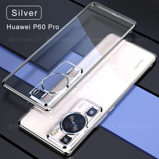 สําหรับ Huawei P60 Pro เคสใส นิ่ม TPU ชุบขอบ เคสโทรศัพท์