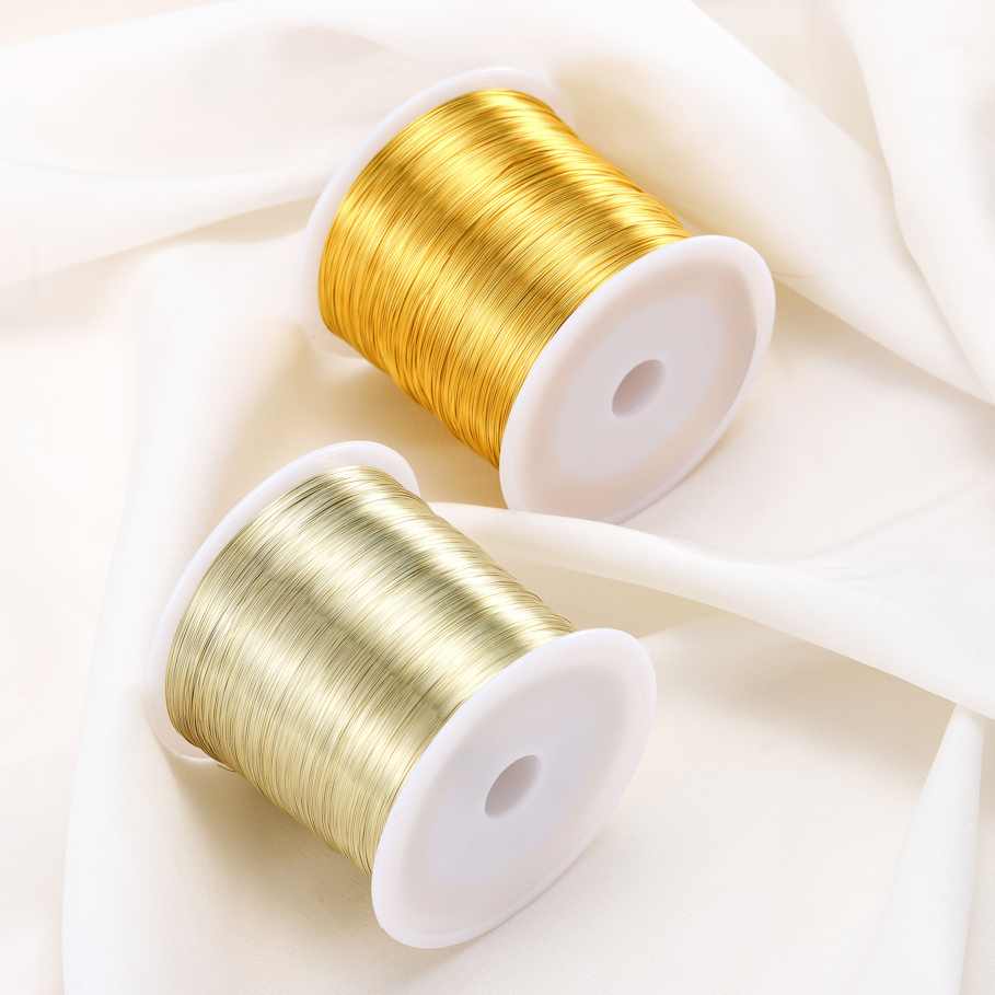 ลวดทองแดงทอง 18K 0.2-1มม ยาว 5 เมตร ไม่ลอกไม่ดำ สำหรับทำสร้อยคอ สร้อยข้อมือ DIY อุปกรณ์เครื่องประดับ
