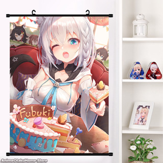 Hololive VTuber Shirakami Fubuki โปสเตอร์ผ้า สําหรับตกแต่งผนังบ้าน ของขวัญคอสเพลย์