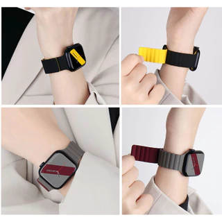 สายนาฬิกาข้อมือซิลิโคน แม่เหล็ก สําหรับ iwatch series 10 9 8 7 6 5 SE 4 3 45 44 42 41 40 49 38 มม.46 มม.42 มม.