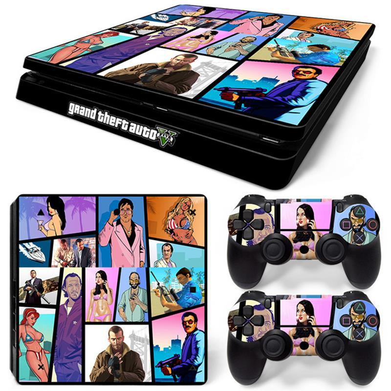 43 สี PS4 Slim คอนโซลชุดผิวไวนิล Decal สติกเกอร์สําหรับ Playstation 4 Slim คอนโซล Dualshock 2 คอนโทรลเลอร์ - รูปที่ 5