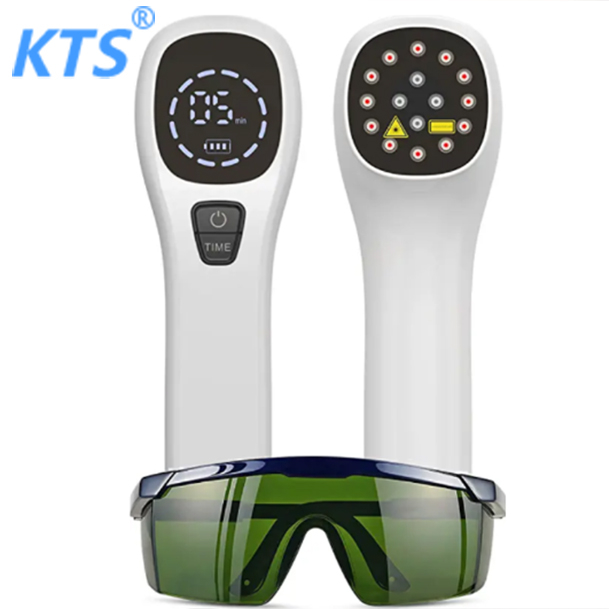 KTS LLLT เลเซอร์บําบัดเครื่องมือมือถือกายภาพบําบัดเครื่องมือ Home Skin Care Pain Relief โรคข้ออักเสบปากมดลูก Spondylosis บรรเทาอาการปวด 12X650nm 4X808nm