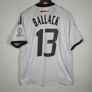 เสื้อกีฬาแขนสั้น ลายทีมชาติฟุตบอล Germany BALLACK KLOSE 2002 ชุดเหย้า คุณภาพสูง สไตล์เรโทร