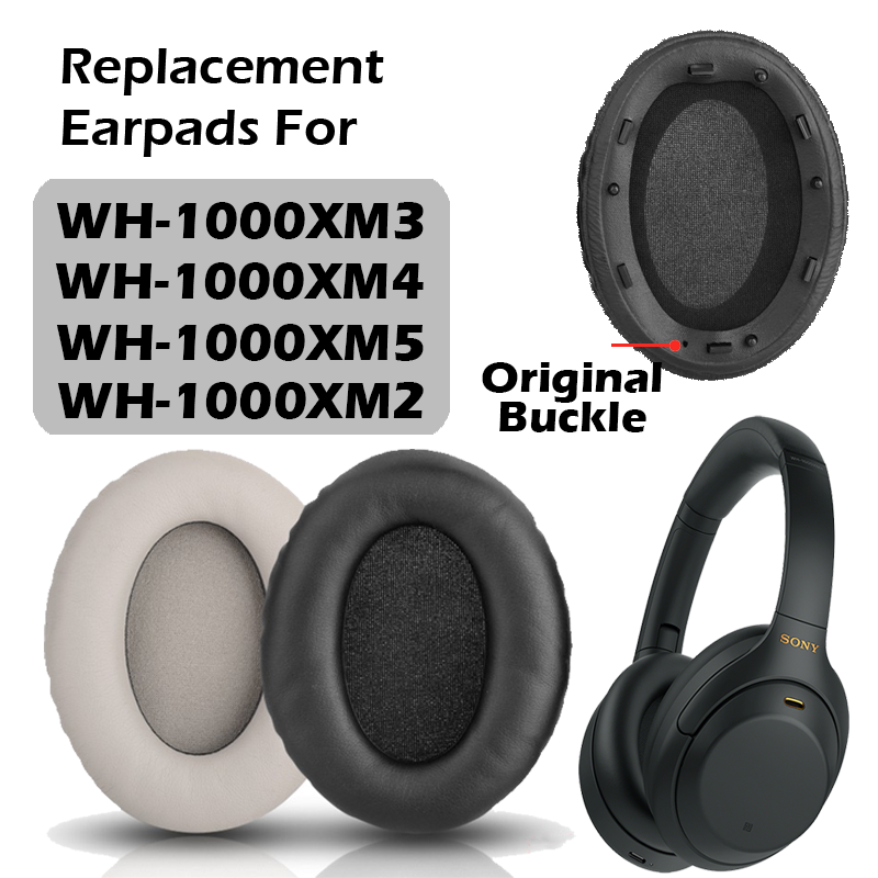 เปลี่ยนแผ่นรองหูฟังสําหรับ WH-1000XM3/XM4/XM5 XM2 หูฟังหนังนุ่มแถบคาดศีรษะลดเสียงรบกวน
