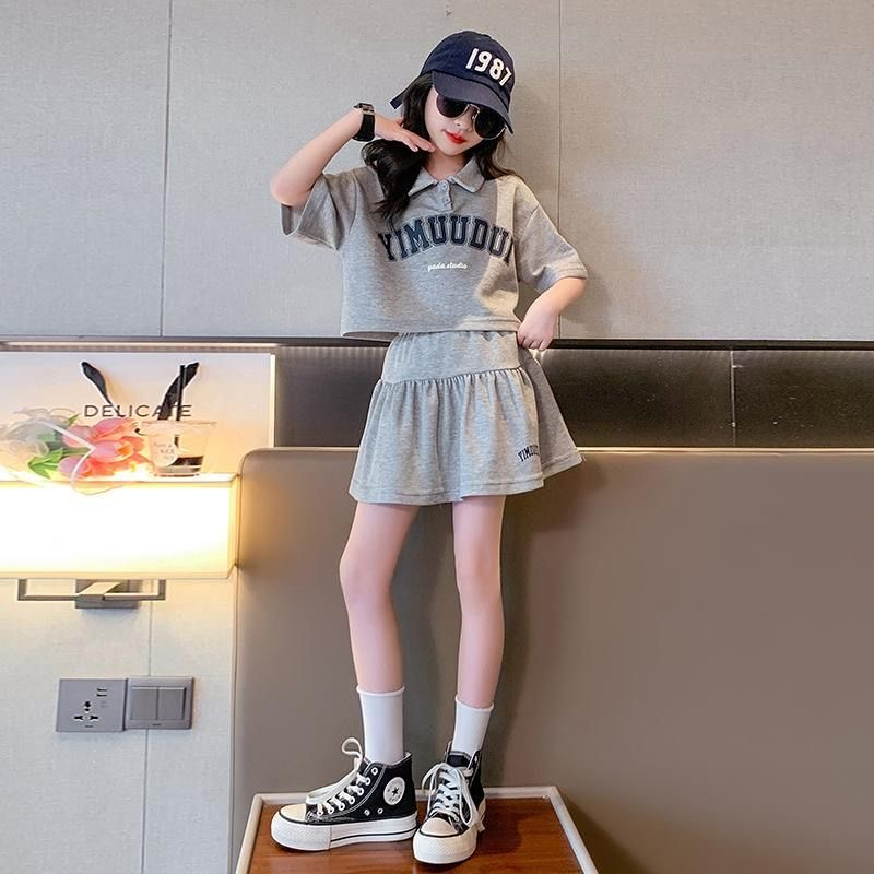 【สปอต】 3-14 ปี ชุดเด็กผู้หญิง ชุดกีฬาเด็ก ชุดเด็กผู้หญิง ชุดกระโปรง ฤดูร้อน สาวใหญ่ เด็กโปโล ชุดทูพีซ