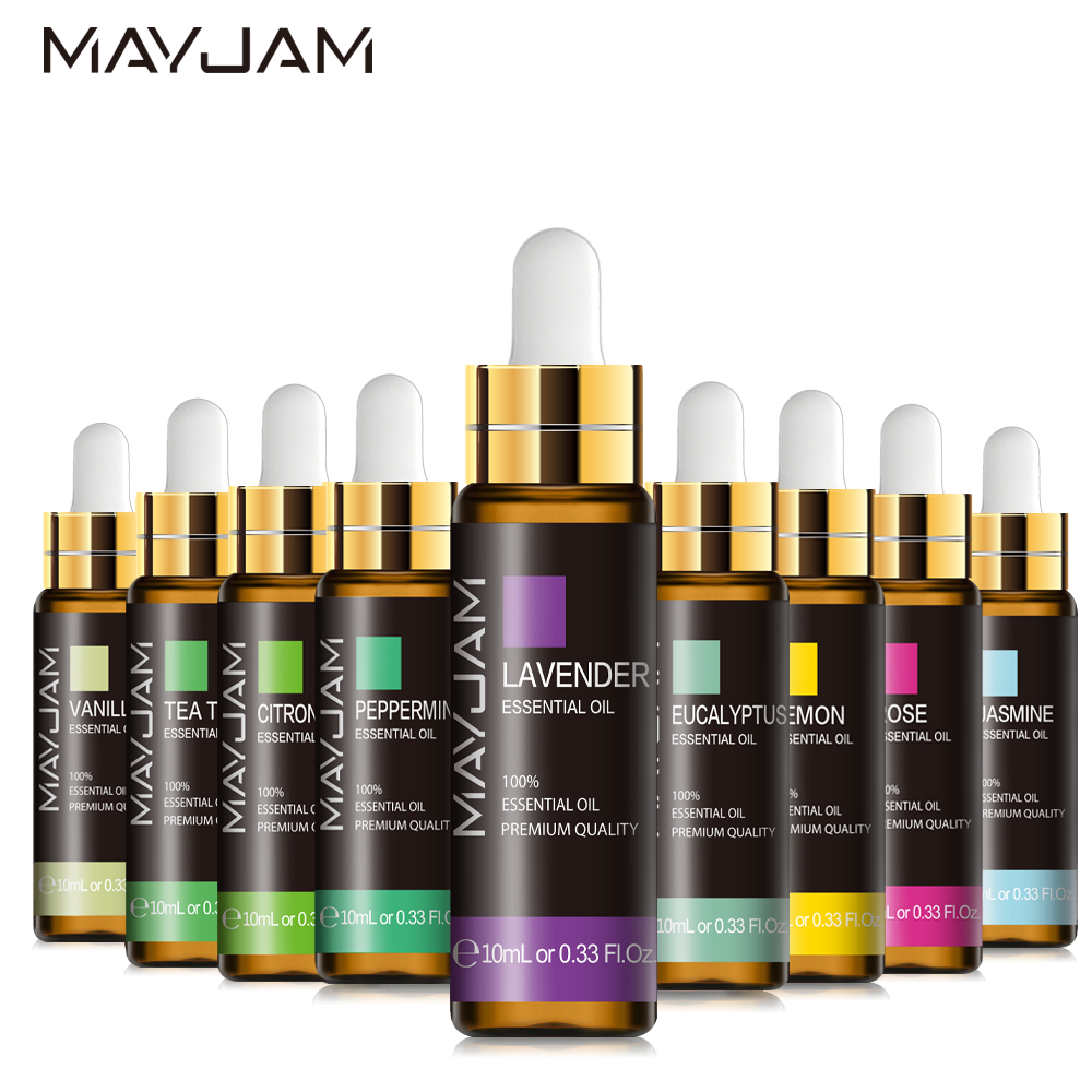 MAYJAM 10ml with dropper น้ำมันหอมระเหย กลิ่นหอมธรรมชาติ Jasmine Eucalyptus Lavender Essentail Oil Skin Care Massage Oil Hair Care