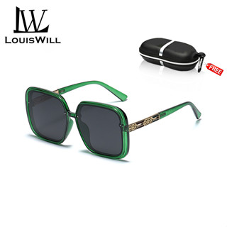 Louiswill แว่นตากันแดด UV400 กรอบขนาดใหญ่ น้ําหนักเบา สไตล์เรโทร สําหรับผู้หญิง