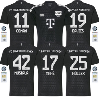 【Fans Issue 】เสื้อกีฬาแขนสั้น ลายทีมชาติฟุตบอล Bayern GK 23 24 ชุดเหย้า สีดํา พร้อมส่ง