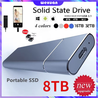 ฮาร์ดไดรฟ์ภายนอก SSD USB 3.1 4TB 8TB 16TB 32TB ขนาดพกพา สําหรับแล็ปท็อป โปรเจคเตอร์ โทรศัพท์มือถือ