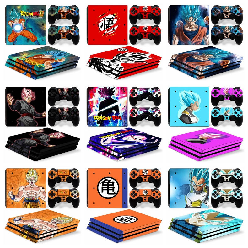 Dragon Ball รูปแบบ PS4 PRO Playstation 4 PRO คอนโซลชุดผิวไวนิล Decal สติกเกอร์คอนโทรลเลอร์