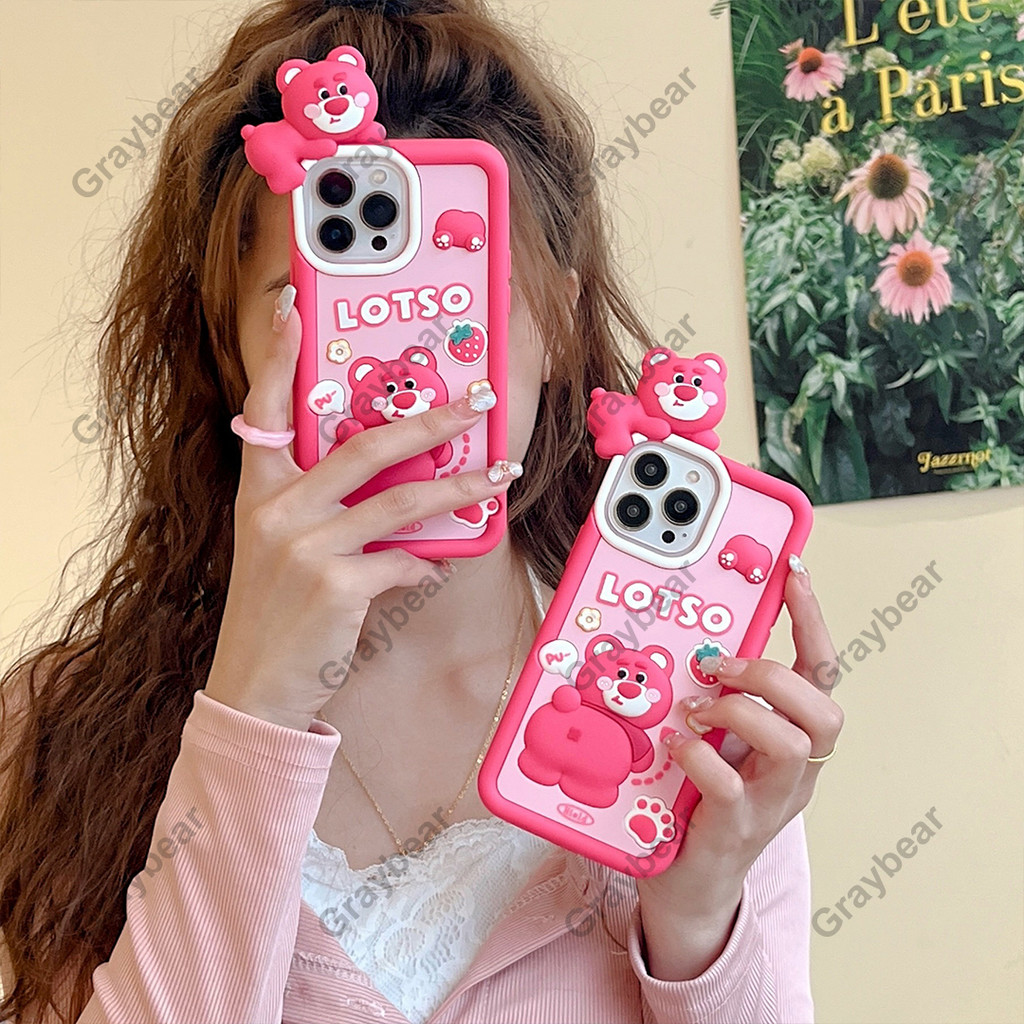 เคสโทรศัพท์มือถือ ซิลิโคนนิ่ม TPU กันกระแทก ลายการ์ตูนหมีน่ารัก สําหรับ iPhone 11 11 Pro Max 13 12 Pro 12 13 Pro Max 14 14 Pro Max 15 Pro Max