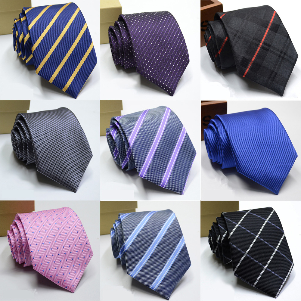 คลาสสิกผู้ชาย Tie 8 ซม.เนคไทลาย Dot คอ Ties Jacquard ทอ Neckwear สําหรับงานแต่งงานธุรกิจ Mens เนคไท