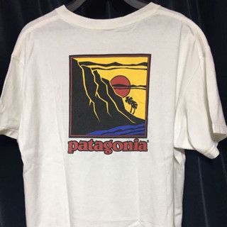 เสื้อยืดแขนสั้น ผ้าฝ้าย พิมพ์ลาย Patagonia ทรงหลวม สไตล์วินเทจ