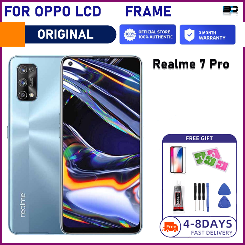 ของแท้ อะไหล่หน้าจอสัมผัสดิจิทัล LCD พร้อมกรอบ สําหรับ OPPO Realme 7 Pro