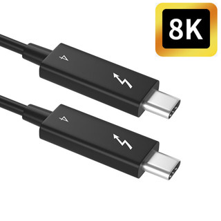 Thunderbolt สายเคเบิล 4 เส้น 2 เมตร ตัวผู้ เป็นตัวผู้ 8K วิดีโอ 40gbps PD100W Type USB C ถ่ายโอนข้อมูล Thunderbolt 3 สาย