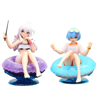 โมเดลฟิกเกอร์ PVC รูปแม่มด Wandering The Journey of Elaina Re Zero Rem Aqua Float Girls ของเล่นสะสม สําหรับเด็ก