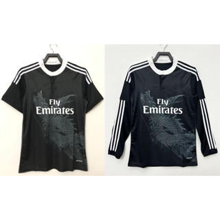 เสื้อกีฬาแขนยาว ลายทีมชาติฟุตบอล BENZEMA REAL GUTI Ramos SEEDORF CARLOS RONALDO ZIDANE Beckham RAUL 14 15 ชุดเยือน