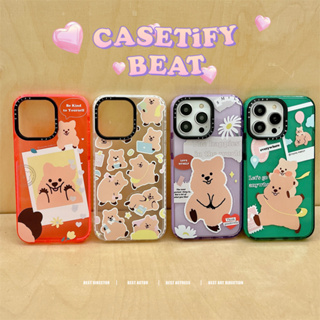 Original CASE.TIFY Cute Phone Case for iphone 14 14Pro 14ProMax 11 12 13promax Creative Cartoon Cute little bear Doodle pattern Shock-proof soft case Korean bear High quality air cushion protection Official New Design
