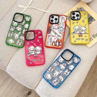 Original glitter CASE.TIFY GULA Dog Tavern Phone Case for iphone 14 14pro 14promax 12 12ProMax 13promax 13 case High-end shockproof hard case Couple phone case iPhone 11 case Cute Cartoon pattern Official New Design Style 5 colors