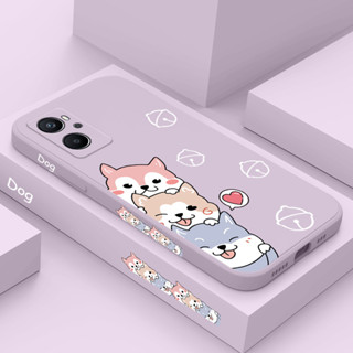 เคสโทรศัพท์มือถือ ซิลิโคน ลายลูกสุนัขน่ารัก มีลายด้านข้าง สําหรับ OPPO A96 A95 A76 A55 A36 A16 A16K 4G 5G