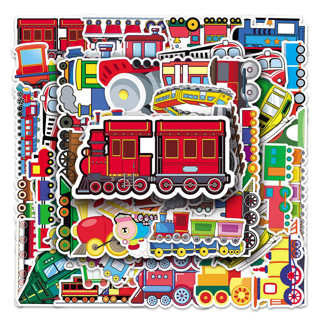 50 ชิ้นการ์ตูนตลกสติกเกอร์รถไฟกันน้ํา DIY สําหรับโทรศัพท์แล็ปท็อปรถสติกเกอร์ Creative Home Decal