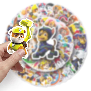 50 ชิ้นตลก PAW Patrol สติกเกอร์กันน้ํา DIY สําหรับโทรศัพท์แล็ปท็อปรถสติกเกอร์ Creative Home Decal
