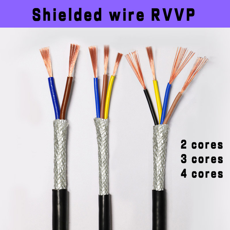 ทองแดงบริสุทธิ์สายเคเบิล RVVP2 Core 3 Core 4 core 22 20 18 17 15 AWG/0.2 0.5 0.75สายเคเบิลควบคุมเสีย