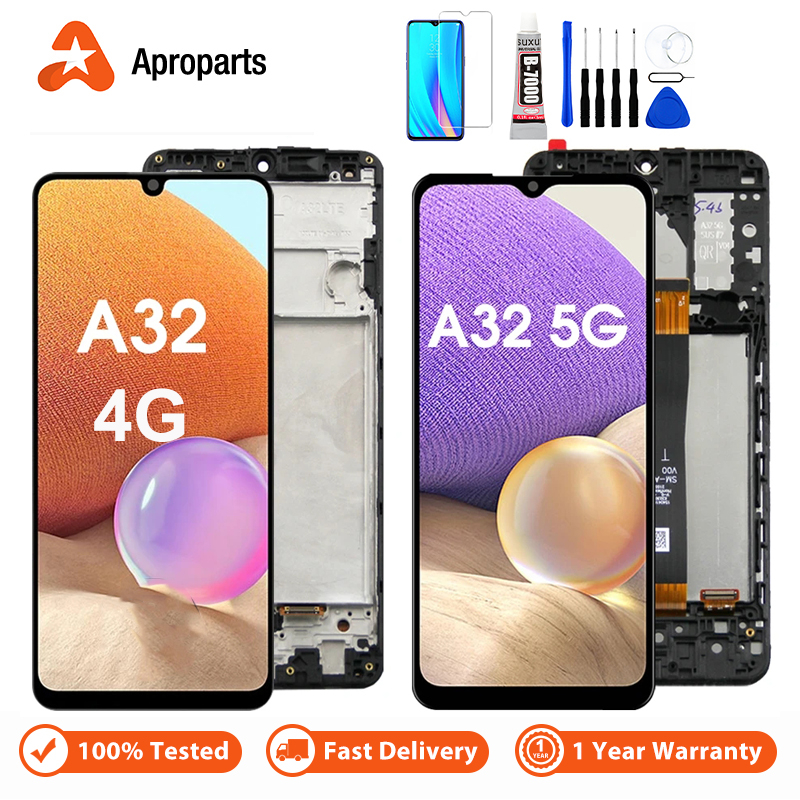 หน้าจอสําหรับ Samsung Galaxy A32 4G 5G A325 A325F A326 SM-S326B จอแสดงผล LCD Touch Screen Digitizer Assembly