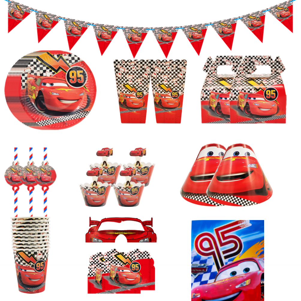 Cars Lightning Mcqueen อุปกรณ์ตกแต่งงานปาร์ตี้วันเกิด