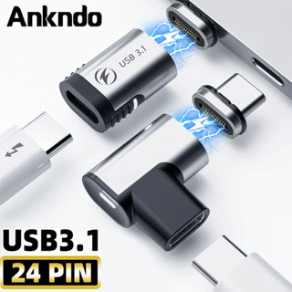 Ankndo 100W Usb Type C อะแดปเตอร์แม่เหล็กสําหรับ แล็ปท็อป 24Pin Usbc สายเคเบิ้ล 4K Video Pd Fast Charging Data Charging สายชาร์จเร็ว