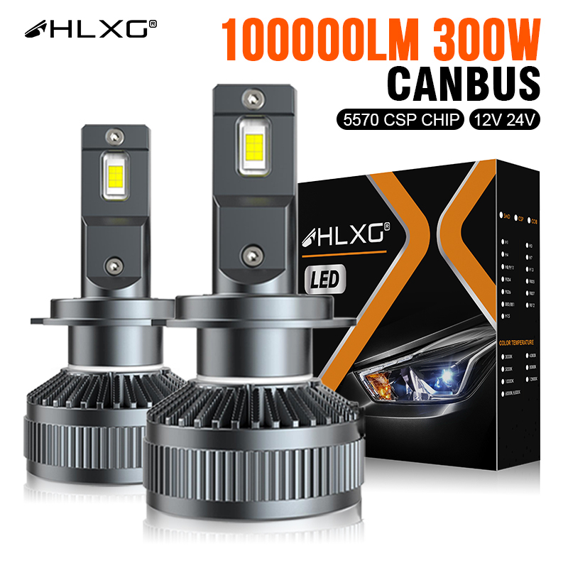 【Super Power】หลอดไฟหน้ารถยนต์ HLXG H7 LED Canbus HB3 9005 HB4 H8 H4 H11 H1 HIR2 9012 6000K 4300K 12V
