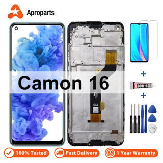 ชุดประกอบหน้าจอสัมผัสดิจิทัล พร้อมกรอบ แบบเปลี่ยน สําหรับ Tecno Camon 16 CE7 CE7j CE9h