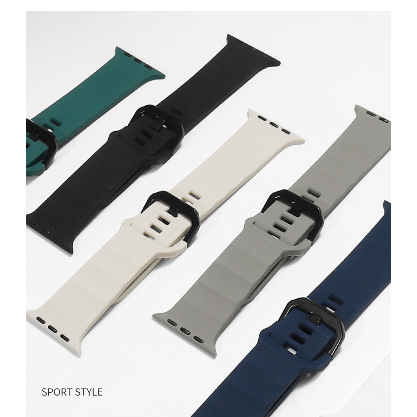 Spigen สายนาฬิกาข้อมือซิลิโคน พร้อมกล่องบรรจุ แบบเปลี่ยน สําหรับ iWatch 45 มม. 41 มม. 44 มม. 40 มม. iWatch Ultra 8 7 6 5 4 3 SE