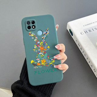 เคสโทรศัพท์มือถือ Tpu ขอบตรง ลายกระต่าย สําหรับ realme C21Y C25Y C35 C31 C21 C2