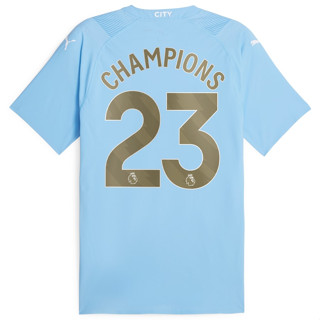 เสื้อกีฬาแขนสั้น ลายทีมชาติฟุตบอล Manchester City 22 23-24 ชุดเหย้า และทีมเยือน 3 ไซซ์ 16-28 สําหรับเด็ก